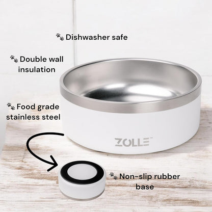 32Oz Stainless Steel Slow Feeder Dog Bowl | Heavy-Duty Non-Slip, Insulated Design | Promotes Healthy Digestion & Prevents Bloat | Food & Water Bowl for Dogs